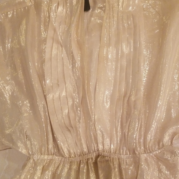 Bebe Gold sheer dress with gold beading - Picture 3 of 7